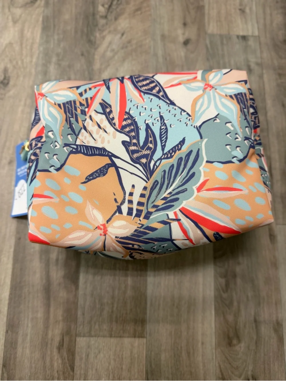 Soleil by Sonia Kashuk Floral Cosmetic Bag - Peach& Teal NWT